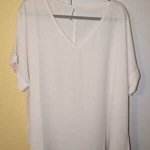 Zenana White V-Neck Blouse